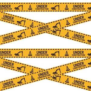 lot 14340 image: 2 Rolls Under Construction Party Tape, 98 Feet x 3 Inch No Sticky Construction Theme Caution Banner Birthday Party Favors Decor for Classroom Home Work Zone Photo Prop Supplies