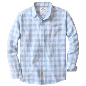 lot 14348 image: Dubinik� Flannel Shirt for Men 100% Cotton Mens Flannel Shirts Long Sleeve Plaid Soft Casual Button Down Shirt Men Blue White (used)