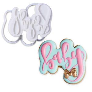 lot 14358 image: Mostop 3D Cookie Cutter with Baby Letter Stampers Baby Shower Cake Mold Fondant Decorating Tools DIY Mold for Sugar Craft Baking Mould Kids Birthday Party Kitchen Tools