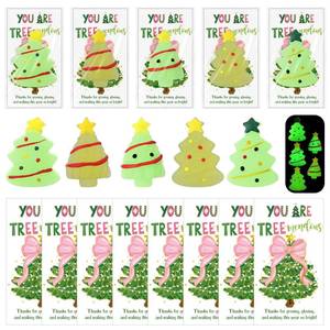 lot 14371 image: Wettarn 35 Sets Emotional Luminous Christmas Tree Stress Ball Gifts Bulk Office Christmas Appreciation Gift Cute Squeeze Mini Stress Relief Ball Inspirational Cards for Coworker Employee Nurse Teacher