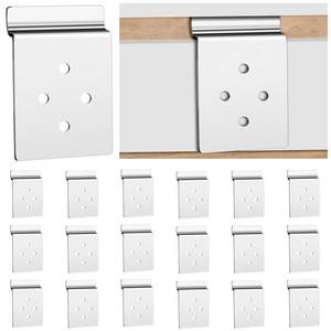 lot 14393 image: Pelopy 20 Pack Slatwall Metal Plate Mount Backplate Mounting Adapter to Make Items Slatwall Compatible Heavy Duty Steel Bracket with 4 Pre-Drilled Holes Backplate for Secure Displays