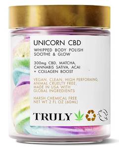 lot 14398 image: Truly Beauty Unicorn Whipped Body Polish with Chia, Acai and Rose - with Shea for Women, Body Butter Cream for Softer, Smoother and Glowing Skin - 2 Fl. Oz