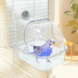 lot 14399 image: WQY GroceryShop Bird Bath for Cage, Plastic Water Bowl Feeder for Pet Birds, Parrot Bathtub with Hanging Hooks for Little Bird Parrots Spacious Parakeets Portable Shower for Most Birdcage