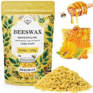 lot 14415 image: Beeswax pellets 200G5LB10LB20LB, VEGISHINE Pure and Natural Yellow Beeswax for DIY Skin Care, Lip Balm, Polishing, Lotion, Soap, Candle Making Supplies