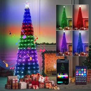 lot 14416 image: Smart Christmas Tree Lights with Star Topper, 6.6FT x 10 LED String Lights Music Sync with Remote & APP Controlled, DIY 16 Million Colors Plug in Christmas Lights for Tree Outdoor Indoor Xmas Decor