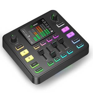 lot 15483 image: Pupgsis Gaming Audio Mixer, Usb Audio Interface for pc,14 TRS Dynamic Mic interface,Sound Board With voice changer, Pro-Preamp, Noise Cancellation, RGB, Bluetooth For StreamingPodcastingGaming