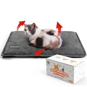 lot 15496 image: Mora Pets Self Heating Cat Bed Self Warming Cat Pad Thick Thermal Pet Bed Mat 24 x 18 Inches with Removable Cover Machine Washable Ultra Warm Mat for Outdoor Indoor Cats and Small Dogs