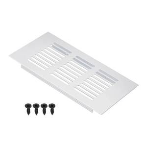 lot 16296 image: PATIKIL 6 x 3 Inch Door Air Vent Cover, Aluminum Grille Ventilation Cover Louvered with Mounting Screws for Cabinet Wardrobe Door, Silver Tone