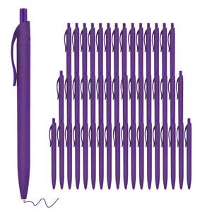 lot 16299 image: deegtran Pens Bulk, 50 Pack No Bleed Purple Click Pens, Wholesale Retractable Ballpoint Pens, Medium Point, Smooth Ink Pens, 1.0MM Purple Ink