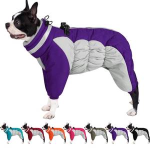 lot 16301 image: AOFITEE Dog Coat Warm Dog Puffer Jacket for Winter, Windproof Dogs Coat with Harness Built in, Reflective Turtleneck Dogs Winter Jacket Snowsuit, Full Body Fleece Coats for Small Medium Large Pet