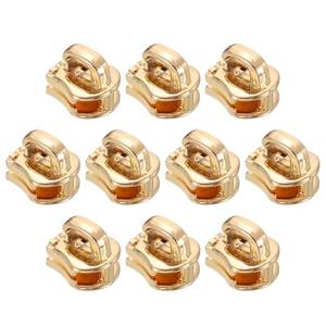 lot 16306 image: uxcell 10 Pcs Zipper Sliders, #5 Zipper Pull Replacement for Sewing Bags Coats Jackets Closed-End Pulls Replacing, Light Gold