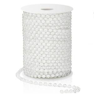 lot 16327 image: Pearl Beads Garland, 6 MM Clear Faux String of Pearls, Pearl Garland for Christmas Tree 82FT Pearl Beads Strand Spool Bead Roll for Crafts Floral Centerpieces Wedding Party Christmas Tree Decorations