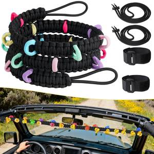lot 16332 image: linastu Rubber Duck Holder for Jeep �� Elastic Paracord Rope Mount for Wrangler YJ TJ JK JL & Gladiator JT, Holds 36 Ducks, for Jeep Lovers