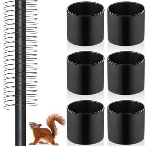 lot 16336 image: Qualirey 6 Pcs Metal Squirrel Baffle Squirrel Proof Spring for Bird Feeders Spring Coil Guard Protects Hanging Bird Feeders for Outdoor(Black)