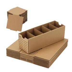lot 19650 image: Lxmxgk Parts Bins with Dividers, Cardboard Storage Boxes, Pantry Organizer Boxes, Parts Bins Organizer for Shop, Kraft Cardboard Storage Bins for Shelves Classroom Garage Office Organization (20)