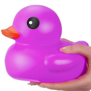 lot 19659 image: Honoson 6.89 Inch Giant Rubber Duck Big Rubber Duck Large Duckling Bath Toy with Squeaky Sound for Summer Baby Shower Birthday Party Favor Gift(Purple)