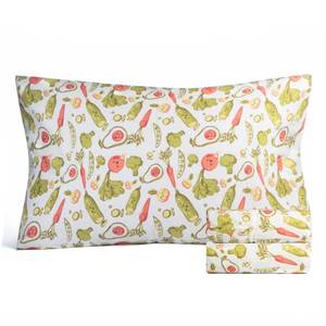 lot 19663 image: Salt Earth 100% Cotton 210TC Kids Bedsheet, Twin Sheets Set for Toddler Bed, 3 Piece Bedding Set Including Flat Sheet, Fitted Sheet, and Pillowcase, Themed Sheets for a Playful Kids Bed (Veggie)