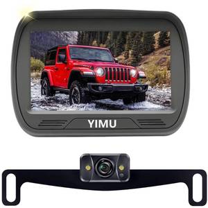 lot 19670 image: YIMU Car Backup Camera for car with Monitor,Night Vision, DIY Guide Lines, IP69K Waterproof, FrontReverse Camera with Two Beackets for Easy Install for Trucks, SUVs and Pickups K43 (4.3inch K4303)