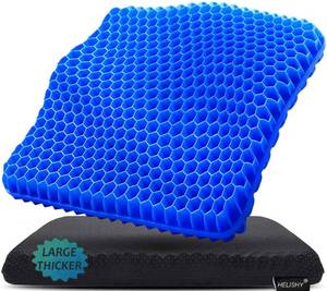 lot 19674 image: Gel Seat Cushion for Long Sitting Pressure Relief (Super Large & Thick) - Non-Slip Gel Chair Cushions for Back,Sciatica,Tailbone Pain Relief - Seat Cushion for Office Desk Chair,Car Seat,Wheelchair