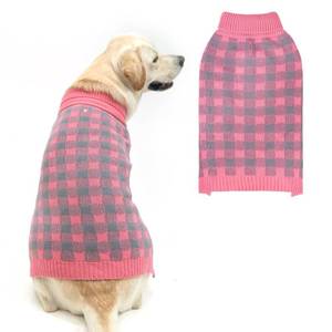 lot 20146 image: PUPTECK Dog Sweaters for Large Medium Small Dogs - Fall Classic Plaid Style Puppy Holiday Winter Coat Clothes Warm