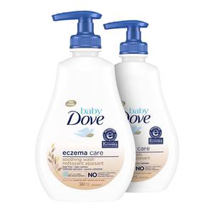 lot 20155 image: Baby Dove Soothing Baby Body Wash Eczema Care 2 Count To Soothe Delicate Baby Skin No Artificial Perfume or Color, Paraben Free, Phthalate Free 13 oz