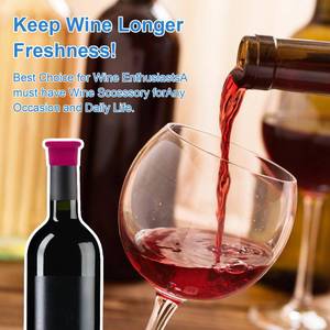 lot 20158 image: 6pcs Colorful Wine Stoppers, Reusable Silicone Wine Corks,Champagne Stoppers,Beverages Beer Bottle Caps,Wine Bottle Stoppers for Glass Bottles, Keep Wine Fresh