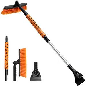 lot 20174 image: Showvigor Telescopic Snow Brush Ice Scraper Combo, 2-in-1 Adjustable Length 26-36in & 360° Pivoting Head for Car Truck SUV, Christmas Auto Gifts