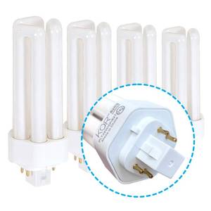 lot 20182 image: KOR (Pack of 4) PL26W3U4P5000K - 26 Watt Triple Tube - GX24Q-3 (4 Pin) Base - 5000K Bright White - Compact Fluorescent Light Bulb.