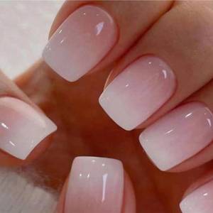 lot 20185 image: WAFOLOZE Nails Press ons,White Ombre Short Square Press on Nails Fake Nails Glossy Acrylic Artificial Nails Stick on Nails for Women 24Pcs