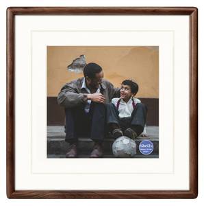 lot 20220 image: Xkiilh 12x12 Square Picture Frame Walnut Solid Wood with Real Glass Vertical Horizontal Standing Display Photo 8x810x10 with Mat or 12x12 without Mat for Desk Tabletop Wall Mount Gallery Poster Frame