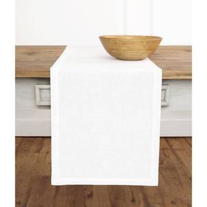lot 20225 image: Solino Home Linen White Table Runner 120 Inches Long - 100% Pure Linen Dining Table Runner 14 x 120 Inch for Winter, Valentines, Spring, Easter - Fete