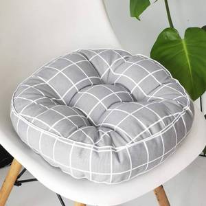 lot 20226 image: vctops 1PC Indoor Outdoor Bohemian Round Chair Cushion Seat Pad Floor Cushion Pillow (Grid Blue 2, 20X20)