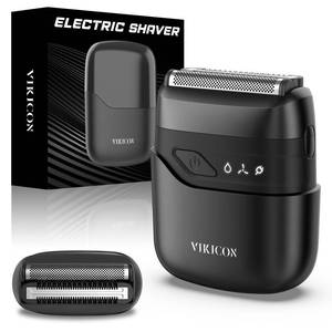 lot 20228 image: VIKICON� Electric Foil Shavers for Men, Compact Travel Face Shaver, Mini Razor for Shaving Face, Portable On-The-Go Shaver wDual Floating Blades, Close Shave Stubble Trimmer USB-C, Gifts for Dad Him