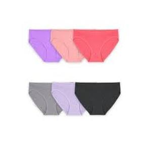 lot 2232 image: Fruit of the loom brand ladies multi-colored panties pack size 8 black pink gray purple white