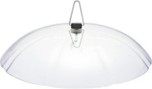 lot 13914 image: Kingsyard 11 Inch Weather Protective Dome, Large Rain Guard with Metal Hook, Hanging Baffle for Bird Feeders, Easy to Clean, Clear