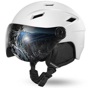 lot 1800 image: Odoland Ski Helmet with 2-in-1 Visor Goggles, Light Weight Snowboard Helmet for Men Women, Snow Sport Helmets for Skiing, Skating, Snowboarding,White,M