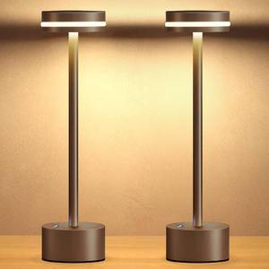 lot 1808 image: ECOESPTI Cordless Table Lamp, Portable Rechargeable Bedside Lamp, Touch Stepless Dimmable Desk Lamp, for Home Bedroom Hotel Restaurant Bar Outdoor, 2 Set, Coffee