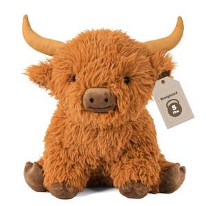 lot 1810 image: 5lbs Highland Cow Weighted Stuffed Animals, 16in Tall Big Highland Cow Plush Toy, Soft Adorable Stuffed Animal for Kids and Adults Highland Cattle Gift Plushie Decor