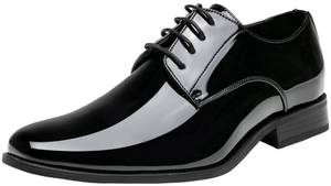 lot 1838 image: Jousen Mens Dress Shoes Formal Business Oxford Shoe Tuxedo Dress Shoes for Men (AMY9051A Black 11)