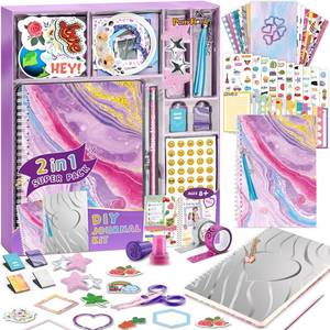 lot 1839 image: PERRYHOME 2-Pack DIY Journal Kit for Girls - 200Pcs Journal Set for Tween & Teen Girls, Journaling Art & Crafts Kits, Christmas Gifts for 8 9 10 11 12 13 14 Year Old Girl,Scrapbook&Diary Supplies Set
