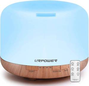 lot 1857 image: URPOWER 500ml Aromatherapy Essential Oil Diffuser Humidifier Room Decor Lighting with 4 Timer Settings, 7 LED Color Changing Lamp and Waterless Auto Shut-Off