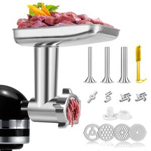 lot 1866 image: Stainless Steel Meat Grinder Attachment for KitchenAid, Stainless Steel Meat Grinder Attachment, Sausage Stuffer, Attachment for KitchenAid Mixers, Dishwasher Safe(Mixer Not Included)