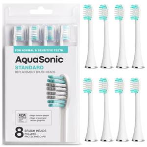 lot 2308 image: AquaSonic Standard Replacement Brush Heads  ADA Accepted  for Normal & Sensitive Teeth  Compatible with Many AquaSonic Toothbrush Handles (8 Pack White)