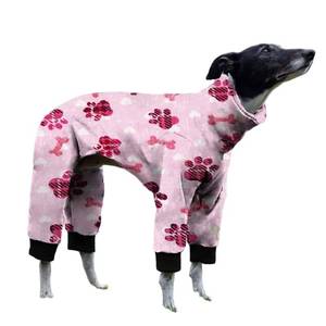 lot 2322 image: Cnkwei Dog Pajamas Medium Large Dog Paw Printed Greyhound Pajamas Jumpsuit Bodysuit