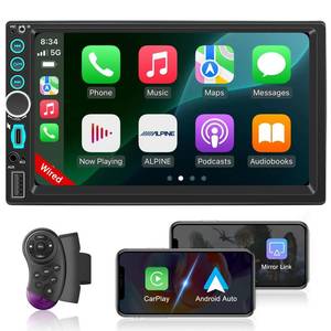 lot 2333 image: Double Din Car Stereo Apple Carplay Radio Screen for Car Audio Receivers, Bluetooth Car Play Android Auto 7 Touchscreen, Car Radio Support Bluetooth, SWC, Mirror Link, FM, Type-C