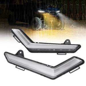lot 2338 image: KEMIMOTO Upgraded DRL Signal Light, Flashing Flowing Yellow LED Daytime Running Light DRL Fang Headlight, Compatible with Can-Am Defender & Defender MAX 2020-2025