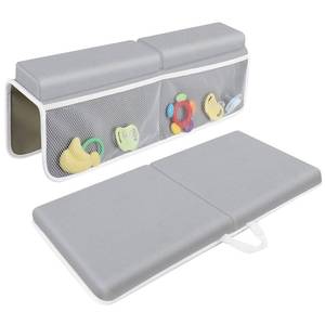 lot 2339 image: JJGoo Bath Kneeler with Elbow Rest Pad Set, 1.5 inch Kneeling Pad Mat for Bathtub - Gray