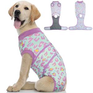 lot 2363 image: Kuoser Dog Recovery Suit for Dogs After Surgery,Professional Surgical Onesie for Female Male Dogs Spay Neuter,Soft Dog Surgery Suit Bodysuit for Abdominal Wounds Skin Disease,Light Purple Leopard L