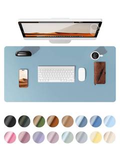lot 2366 image: YSAGi Leather Desk Protector, Office Mat, Large Mouse Mat, Non-Slip PU Leather Blotter, Laptop Pad, Waterproof Writing Pad for Office and Home (Ice Blue, 35.4 x 17)