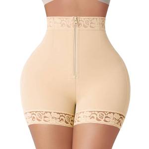 lot 2376 image: FeelinGirl Tummy Control Shorts Mid Rise Girdle Panties Butt Lifting Shapewear Body Shaper with Zipper Khaki S